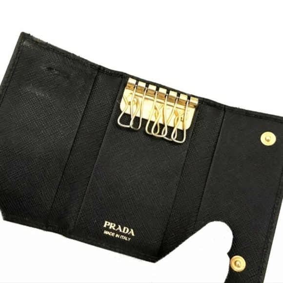 PRADA 6 KEY WALLET BLACK LEATHER - Picture 5 of 6